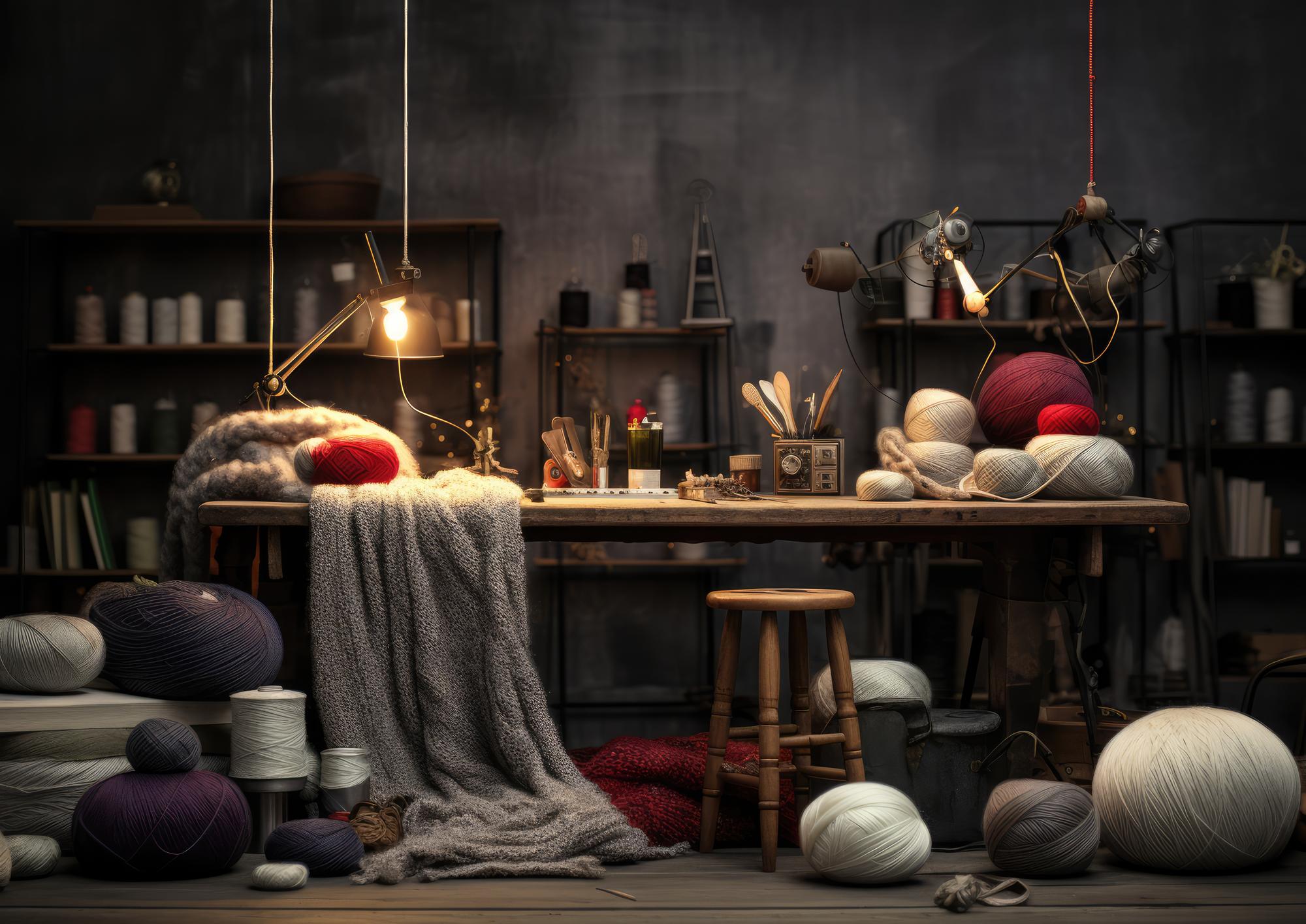Widok atelier i stanowiska haftu